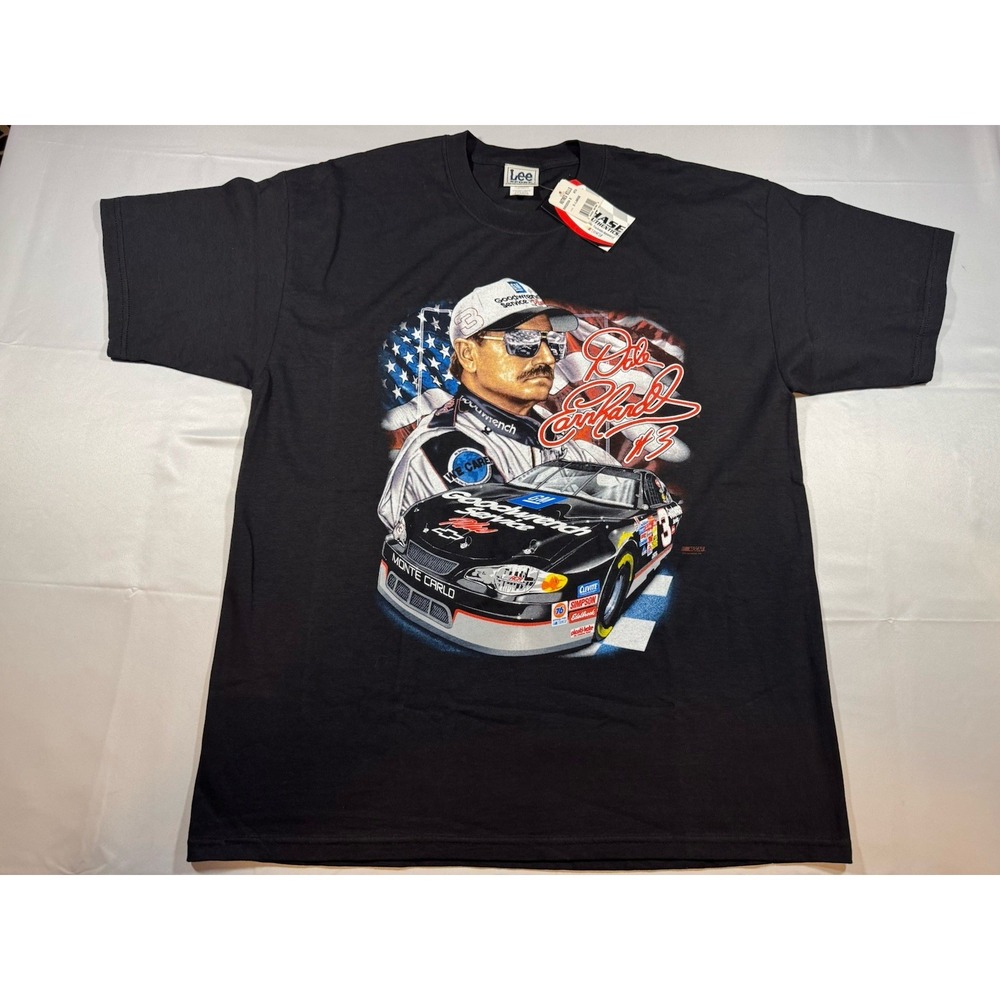 NWT Nascar Chase Authentic's Y2K Deadstock Dale Earnhardt Graphic Print Vtg Tee